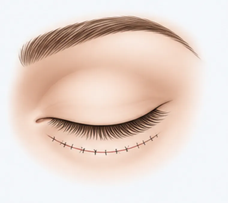 Closure of the incision with fine sutures