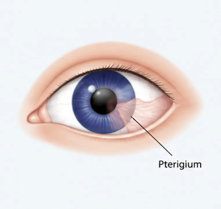Eye with pterygium