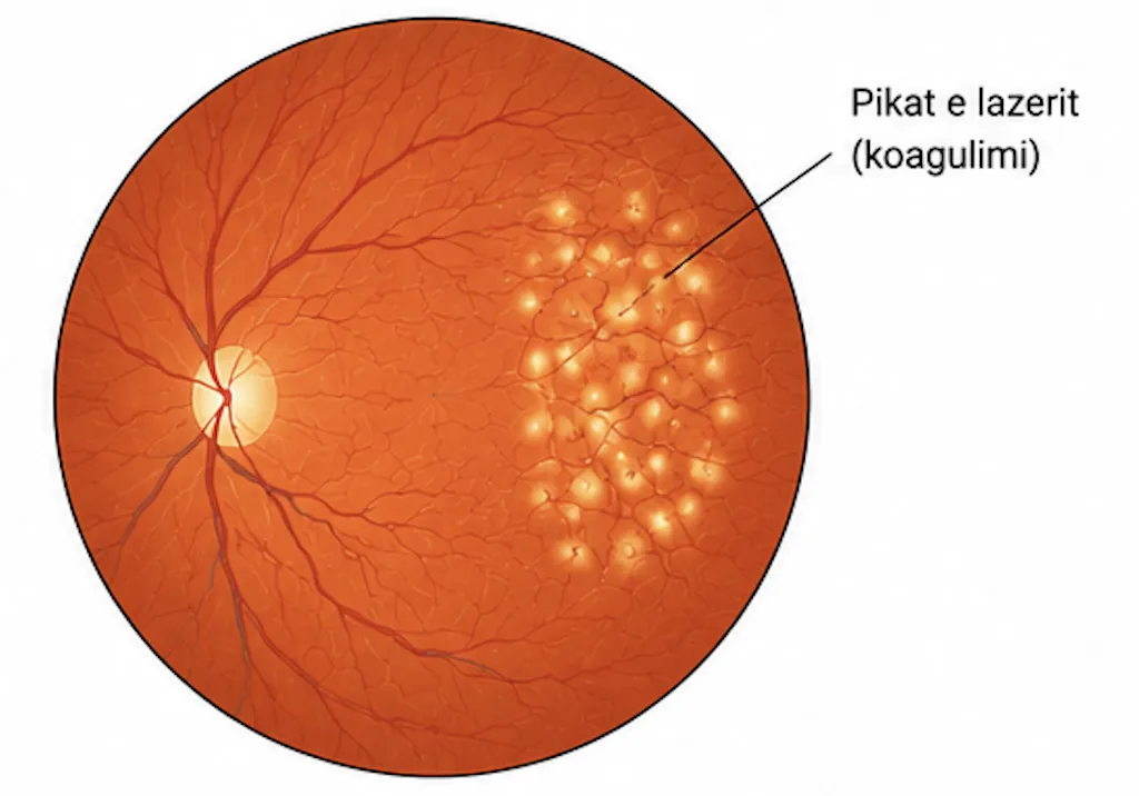Laser applied to the retina