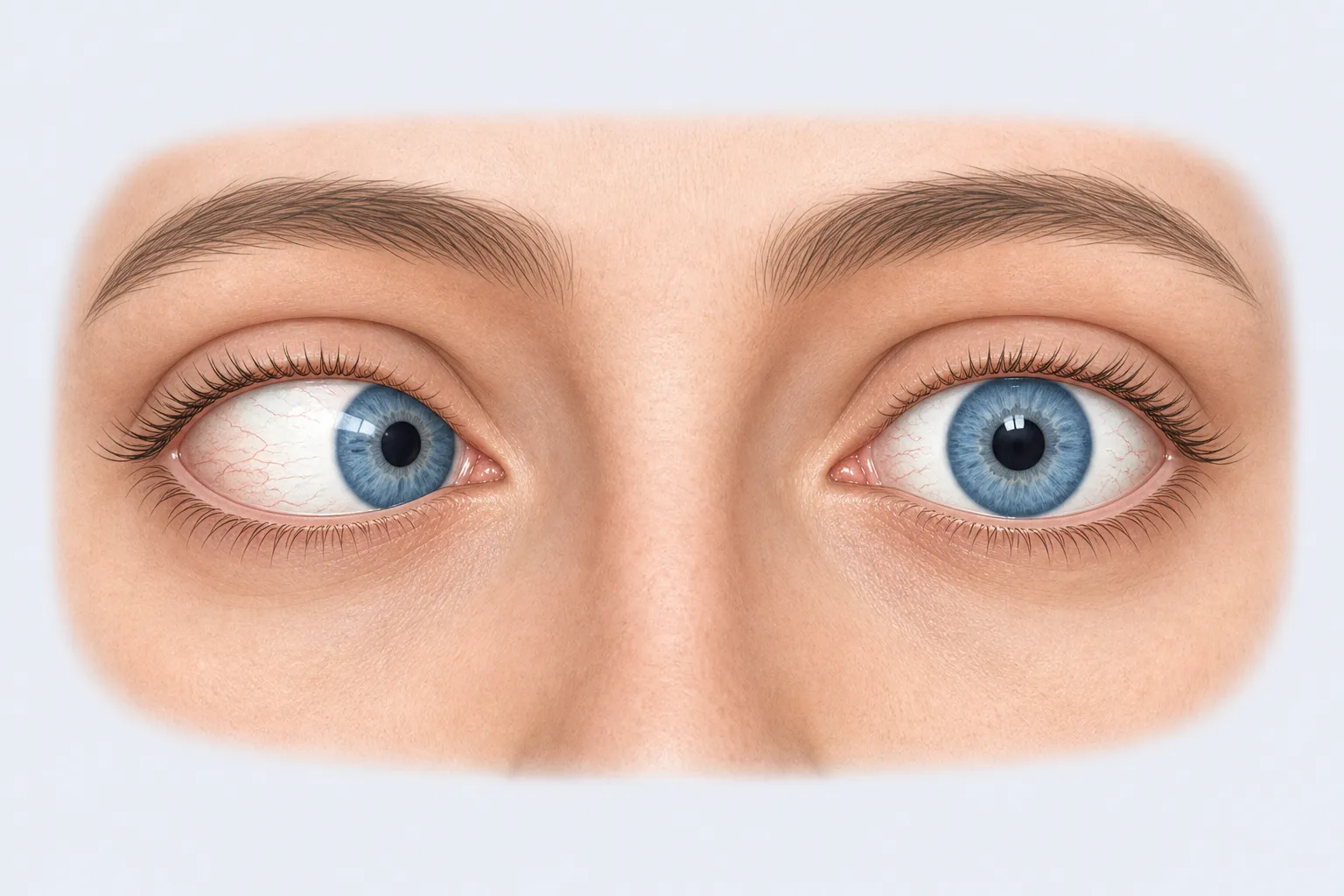 Eye with strabismus (deviation of gaze)