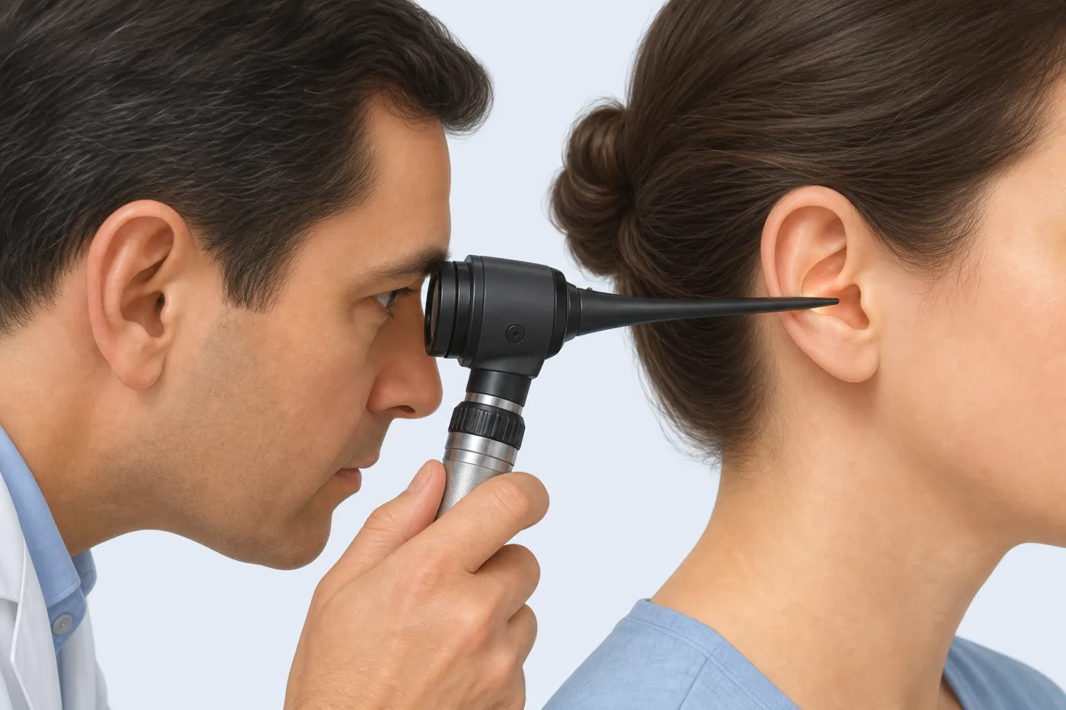 Otoscopy — examination of the canal and eardrum