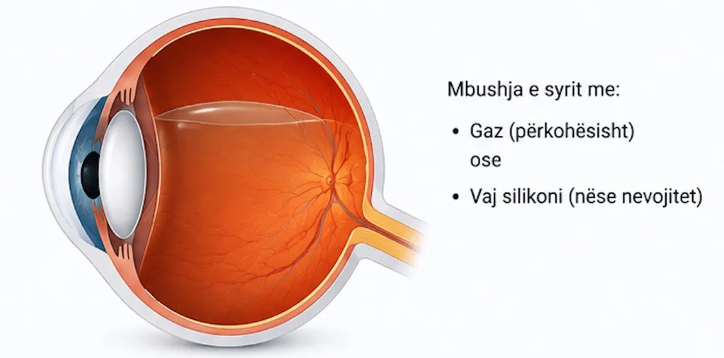 End of the operation: filling the eye